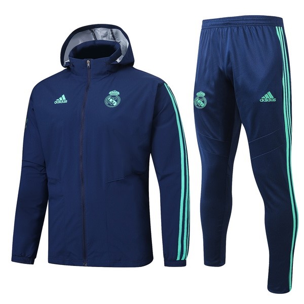 Coupe Vent Ensemble Complet Real Madrid 2019-20 Bleu Vert